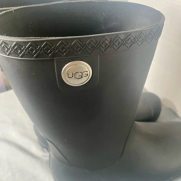 UGG Sienna matte black waterproof rain boots size 8 - Picture 5 of 7